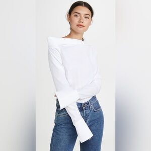 Anais Jourden off shoulder poplin top